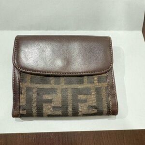 Brown Canvas and Leather Fendi Wallet